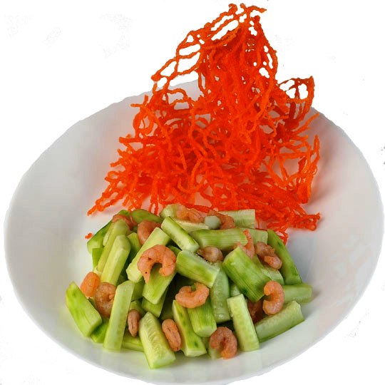 B9. Ð¡Ð°Ð»Ð°Ñ‚ Ñ ÐºÑ€ÐµÐ²ÐµÑ‚ÐºÐ°Ð¼Ð¸ Ð¸ Ð¾Ð³ÑƒÑ€Ñ†Ð°Ð¼Ð¸<br>è™¾ä»ç“œæ¡